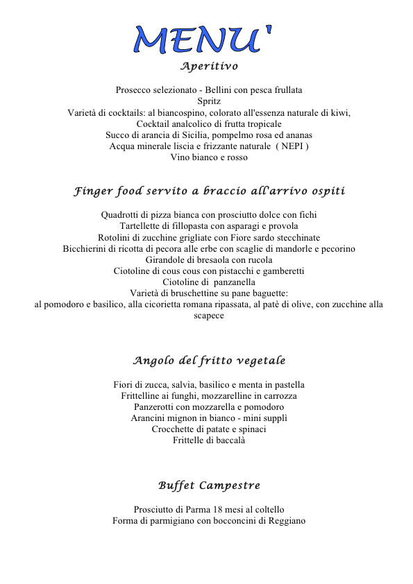 Gala Menu'