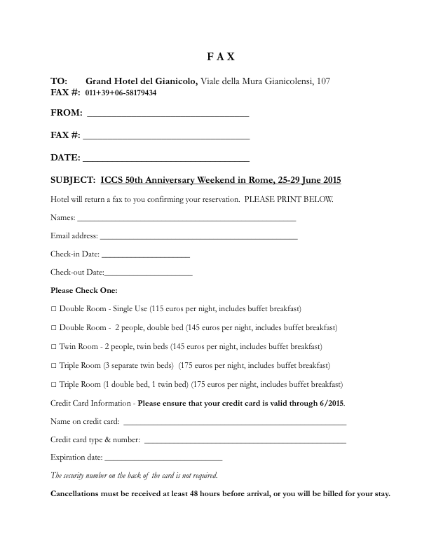Grand Hotel fax form