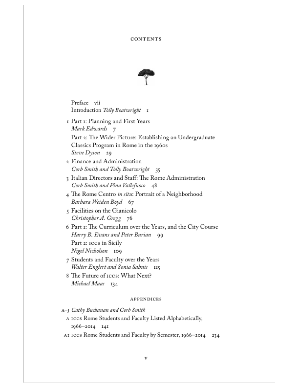 ICCS History Table of Contents