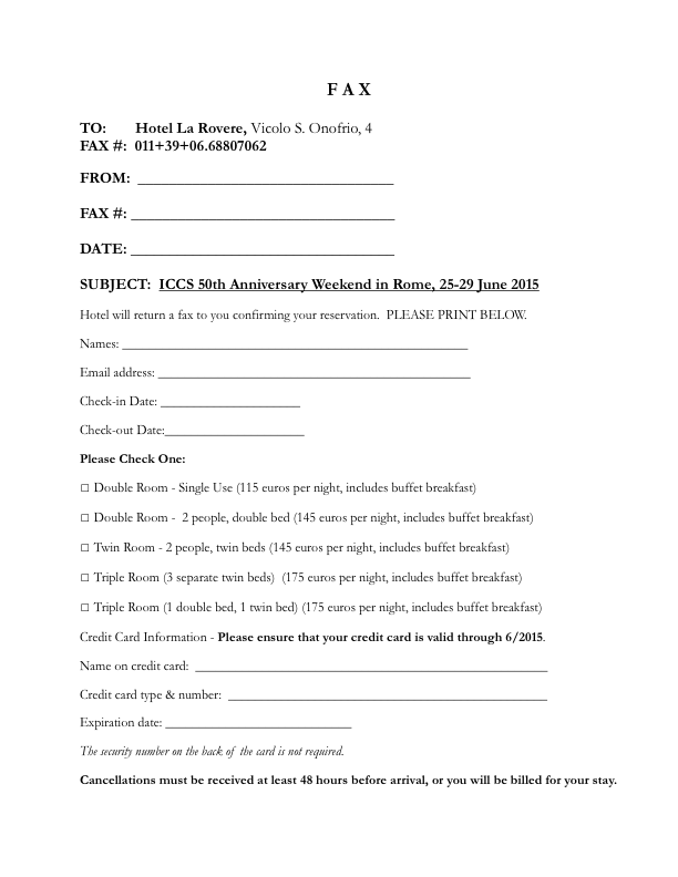 La Rovere fax form