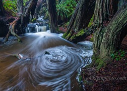 Waterfall and Bubble Swirls