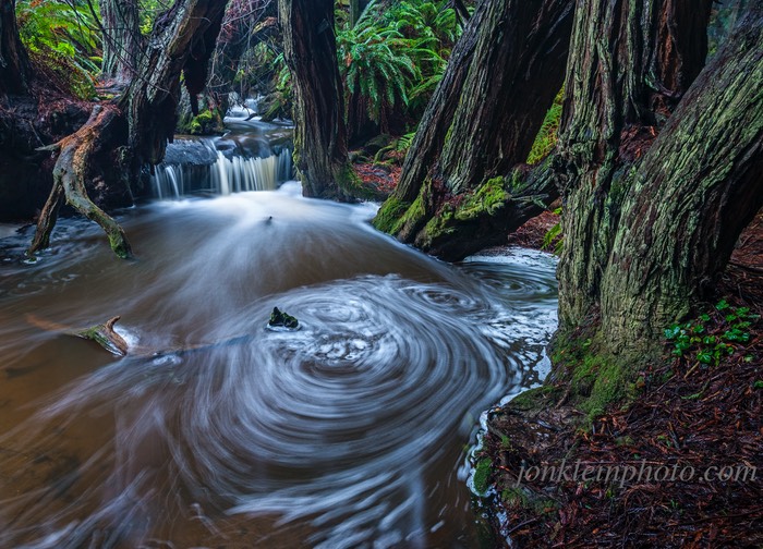 Waterfall and Bubble Swirls